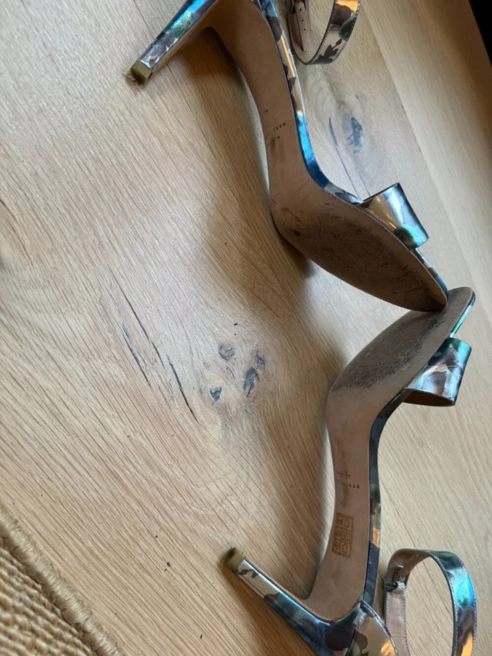 Marc by Marc Jacobs Metallic Floral Ankle Strap Heels Size 40